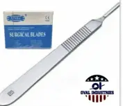 Scalpel Handle #3 with 100 Sterile Blades – German Stainless Steel Surgical Tool