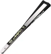 GOOHOCHY Stainless Steel Frame Folding Fan Elegant Chinese Long Pattern Handheld Fan for Tai Chi Martial Arts Portable Polyester Design Black
