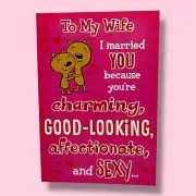 Valentine's Day Greeting Card Hallmark WIFE Funny I Married You Because Single