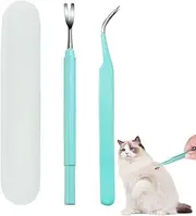 Barlone Tick Tweezers Set of 2 with Case, Tick Tweezers for Dogs and Cats, Stainless Steel Tick Remover, Including Tick Tweezers and Tick Hooks, Tick Tweezers Human