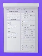 Daily Timeblock Planner A5 - Undated, Productivity, to-Do List, TimeBoxing, Time Management, Notepad, Diary