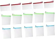 OFFSCH 15pcs Reusable Food Storage Bags with Drawstring Closure Sealing Pouches for Fruits Vegetables and More Heat Cold Resistant for Reducing Food Waste and Use