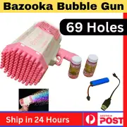69 Hole Bubble Bazooka Automatic Gun Soap Water Bubble Machine Out door SYD