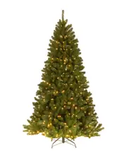 National Tree Company 7ft North Valley Spruce Hinged Tree with 500 Clear Lights