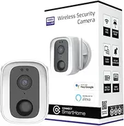 Connect SmartHome Outdoor Security Camera – 1080p Wireless Wi-Fi Camera with Motion Detection, Two-Way Audio, IP65 Weatherproof, App Control – Battery Powered for Indoor & Outdoor Use