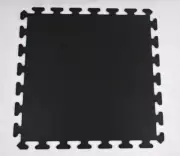 Black Rubber Interlocking Tiles 23" x 23" x 8mm