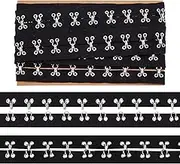 NBEADS 3 Yards(2.74m) Hook and Eye Tape, 1" Wide Black Cotton Tape Ribbon Silver Metal Edging Tape for Corset Bra Sewing Quilting Bridal Costumes Home Décor