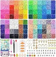 ANSHINE 14,400Pcs Clay Beads Set, 92 Colors DIY Clay Bead for Kids Crafting, Jewelry, Bracelets, Hair Accessories & Letter Beads with Elastic Strings