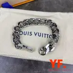 免運 LOUIS VUITTON 路易威登 LV CHAIN LINKS 手鏈 古巴鏈 銀色 M69988