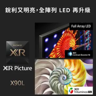 【SONY 索尼】BRAVIA 55型 4K HDR Full Array LED Google TV顯示器(XRM-55X90L)