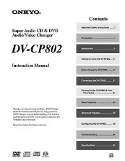 Onkyo DV-CP802 CD DVD Audio Video Changer Owners Manual