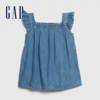 在飛比找蝦皮商城優惠-Gap 嬰兒裝 時尚水洗鬆緊方領牛仔裙-深色水洗洗舊(580