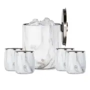 Premium Vacuum Insulated Stainless Steel 3L Ice Bucket With Lid/Tongs and 4 R...