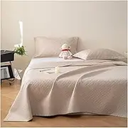 Twin Full Queen Quilt Bedding Set Tencel Lightweight Comforter Bedspreads Coverlets Bedding Cover Bed Decor All Season - 3 Pieces(Khaki,250x230cm 1 Piece)