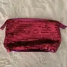 Ulta Beauty Hot Pink Sequin Fringe Cosmetic Bag Zip Travel Pouch New