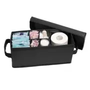 Tampon Holder for Bathroom, Bathroom Storage Containers with Lid, Black-1 Pack