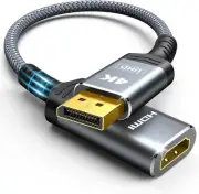 Highwings 4K Display Port to HDMI Adapter, Uni-Directional DP 1.2 Grey