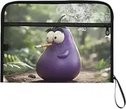 YMXFXP Expandable Filing Folder Eggplant Purple Funny, 13-Pocket Funny Cute Design with Sticky Labels, A4 Letter Size Document Organizer for Office, School, Boys, Girls