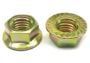 3/4-10 Grade 8 Hex Flange Nut with Serration Medium Carbon Steel Yellow Zinc