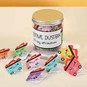 Affrolling 80 Pcs Positive Dustbin Emotional Support Gift Set Potato Dustbin Affirmation Cards with Plastic Jar for Gifts Mental Health Gifts to Cheer up Friends Positive Messages Cards for Women