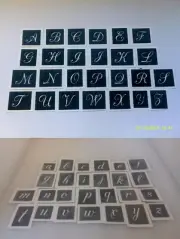 Large Lower case & capital letter stencils for etching glass 1.5" high hobby