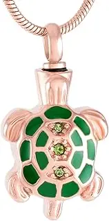 DOTUIARG Sea Turtle Cremation Keepsake Memorial Ash Urn Necklace Pendant with 20" Snake Chain