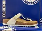 Birkenstock Gizeh Patent White Birko-Flor 1005299 Regular Women Sandal New Box