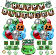 Magic Wizard, SetMC, SetRO - Birthday Party Supplies, Game Theme Party Decorations Set, Include Balloons, Happy Birthday Banner, Cake Topper