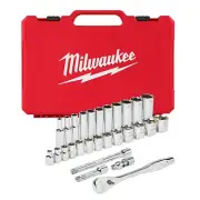 Milwaukee Tool 48-22-9408 3/8 in. Drive 28 pc. Ratchet & Socket Set- SAE