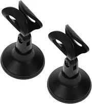 Milisten 2pcs Adjustable Microphone Stand with Round Base Desktop Mic Support for Podcasting Stable and Easy to Use for Home and Office