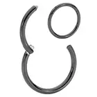6mm Black Ear Tragus Eyebrow Cartilage Septum Lip Nose Hoop Clicker Ring