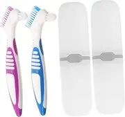 FOMIYES Multi-functional Mini Brush Cover Toothbrush Set for Travel Braces Cleaning