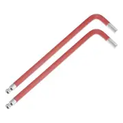2Pcs Ball End Hex Key Wrench, 6mm l Shape Long Arm S2 Steel Repair [Red]