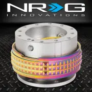 NRG 6-BOLT ALUMINUM STEERING WHEEL QUICK RELEASE GEN 2.1 SILVER/NEO CHROME RING