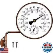 4" Brass Swivel Thermometer Indoor Outdoor Thermometer, Outside Decorative We
