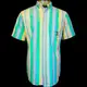 美國品牌Ralph Lauren POLO藍綠色條紋純棉短袖襯衫