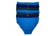 Rio 7 Pack Bulk Mens Cotton Plain Hipster Briefs Undies Underwear Blue Grey 64K Pack 64 MXL47W