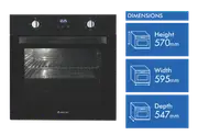 ARTUSI 60cm Built in Oven Black