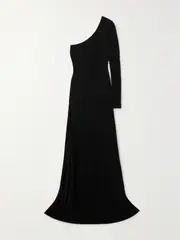 [STAUD] STAUD - Serena One-sleeve Stretch-jersey Gown - Black - small small Black