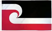 AIMALL 3x5 ft Maori Flag with Brass Grommets LARGE Tino Rangatiratanga Flag NZ TRACKING 90x150 cm, Double-Stitched, Indoor & Outdoor Use