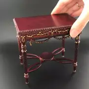 Victorian 1:6 scale Ornate Side Table Dollhouse miniature in Mahogany and gold