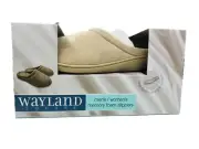 Wayland Square Memory Foam Slippers Size M Unisex Tan Color Women Size 6-7 NEW