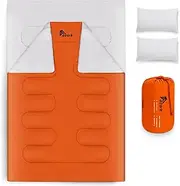 azark Premium Sleeping Bag, 350GSM, Lightweight and Waterproof, 4 Seasons of Camping, Hiking and Outdoors, Sleeping Bag for Adults & Kids (Orange)
