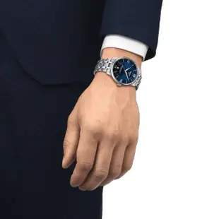 【TISSOT 天梭 官方授權】杜魯爾系列 經典時尚機械對錶 母親節 禮物(T1398071104800+T1392071104800)