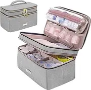 Lexeeco Medicine Storage Bag Pill Bottle Organizer with Portable Small Pouch Travel Medication Bottle Organizer for Emergency Home First Aid Box Kit (Gray)