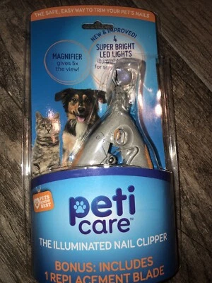 PetiCare The Illuminated Pet Nail Clipper For Cats & Dogs Open Box