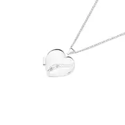9ct White Gold 18mm Diamond-set Heart Locket