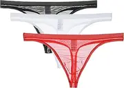 [lclvld] Men's G-String Erotic Mini Thong Low Rise Transparent Breathable String Thong Underwear