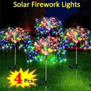 1-4Pcs Solar Firework Fairy Lights - Outdoor Garden Pathway Wedding Party Decor