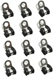 Generic 6X Brake Pipe Clips Rubber Lined P Clips 3/16" (4.7mm) Lines Pack of 12